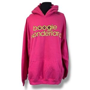 Earth Wind & Fire Concert Hoodie Boogie Wonderland Hot Pink XL
